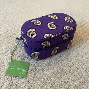 Vera Bradley Simply Violet Jewelry Box Hard Sided Zip Travel Case NWT